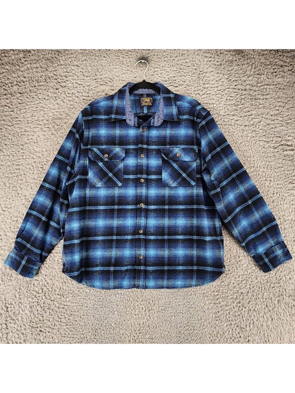 Jachs Jacket Mens XXL Blue Plaid Heavy Flannel Long Sleeve Button Up Shacket